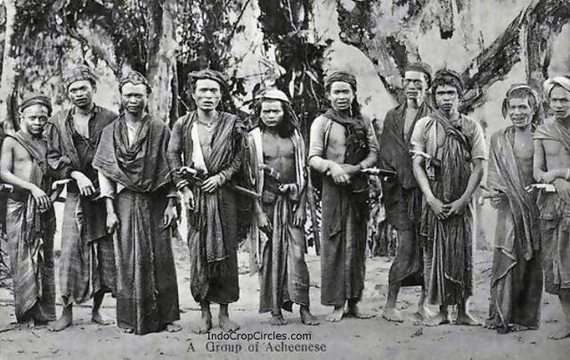 Aceh Men Sword Costume Sumatra Indonesia CA 1910