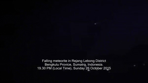 The Indonesian National Institute of Aeronautics and Space (LAPAN) said that a fiery object that BLAZED across the night sky in Rejang Lebong, Bengkulu, South Sumatra, was a meteorite. Others reported that they heard a LOUD BANG (Airburst) from kilometers away and that some windows in local houses were shattered.