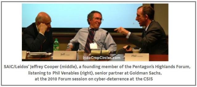 SAIC/Leidos’ Jeffrey Cooper (middle), a founding member of the Pentagon’s Highlands Forum, listening to Phil Venables (right), senior partner at Goldman Sachs, at the 2010 Forum session on cyber-deterrence at the CSIS