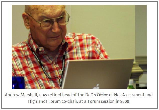 Andrew Marshall, now retired head of the Department of Defense’s Office of Net Assessment and Highlands Forum co-chair, at a Forum session in 2008.